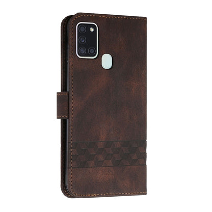 For OPPO Realme 7i Cubic Skin Feel Flip Leather Phone Case(Dark Brown) - Realme Cases by buy2fix | Online Shopping UK | buy2fix