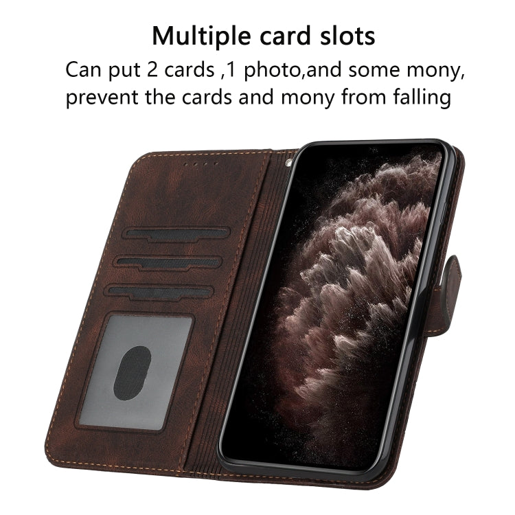 For OPPO Realme 7i Cubic Skin Feel Flip Leather Phone Case(Dark Brown) - Realme Cases by buy2fix | Online Shopping UK | buy2fix