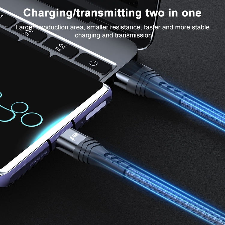 ADC-005 6A USB to USB-C / Type-C Weave Fast Charging Data Cable, Length:3m(Black) by buy2fix