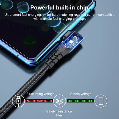 6A 66W USB to USB-C / Type-C Elbow Mobile Phone Game Fast Data Cable, Length:2m(Black) by buy2fix