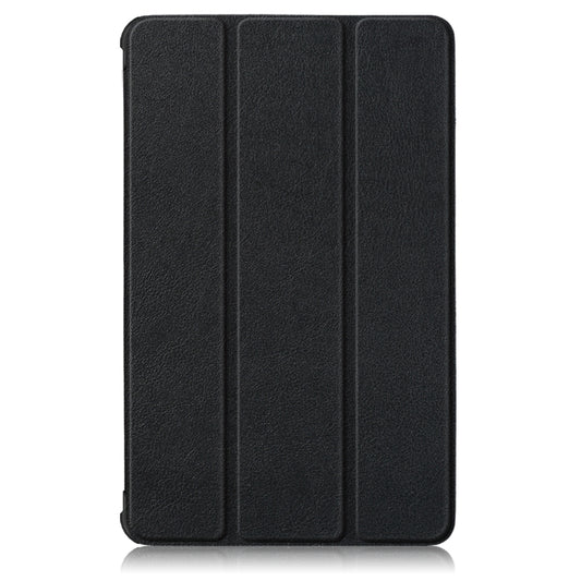 For Lenovo Tab M8 Custer Texture Horizontal Flip Smart TPU Leather Case with Three-folding Holder(Black) - Lenovo by buy2fix | Online Shopping UK | buy2fix