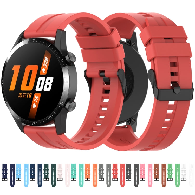 For Huawei Watch GT 3 46mm/GT Runner 22mm Silicone Black Buckle Watch Band(Grey) by buy2fix