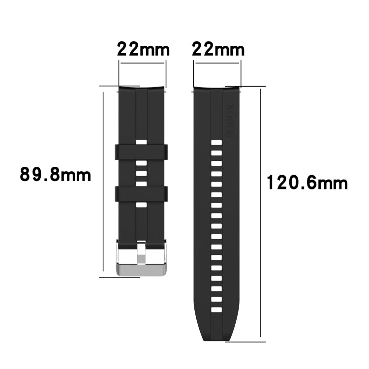 For Huawei Watch GT 3 46mm/GT 22mm Runner Silicone Silver Buckle Watch Band(Dark Green) by buy2fix
