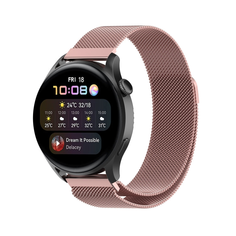 For Huawei Watch GT 3 42mm 20mm Milan Metal Watch Band(Rose Pink) - Watch Bands by buy2fix | Online Shopping UK | buy2fix