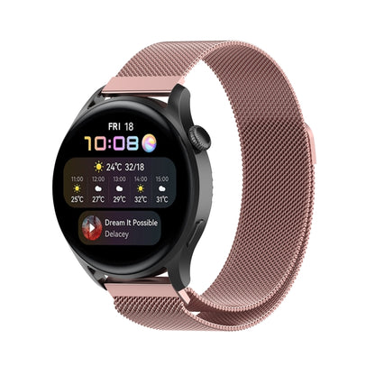 For Huawei Watch GT 3 42mm 20mm Milan Metal Watch Band(Rose Pink) - Watch Bands by buy2fix | Online Shopping UK | buy2fix
