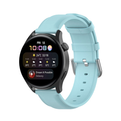 For Huawei Watch GT 3 46mm/GT Runner 22mm Round Tail Leather Watch Band(Light Blue) by buy2fix