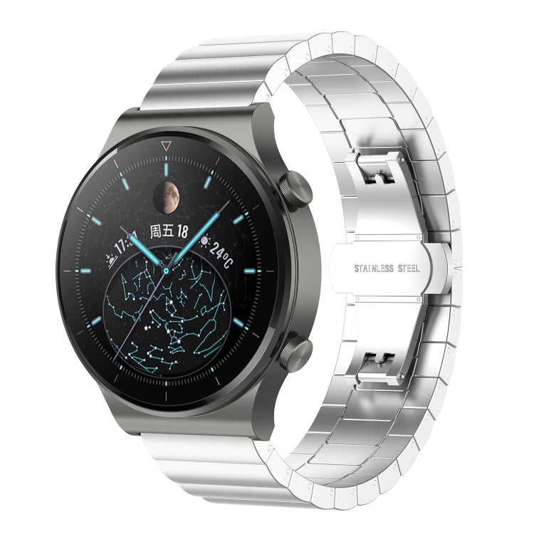 For Huawei Watch GT 3 46mm/GT Runner 22mm One-bead Steel Watch Band(Silver) by buy2fix