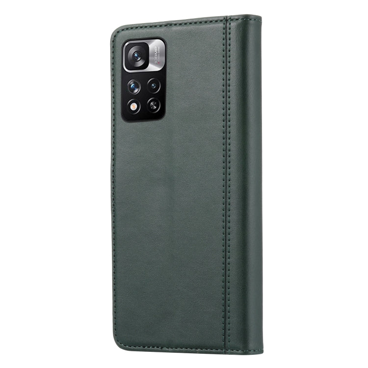 For Xiaomi Redmi Note 11 Pro/Note 11 Pro+ Calf Texture Double Fold Leather Phone Case(Green) - Xiaomi Cases by buy2fix | Online Shopping UK | buy2fix