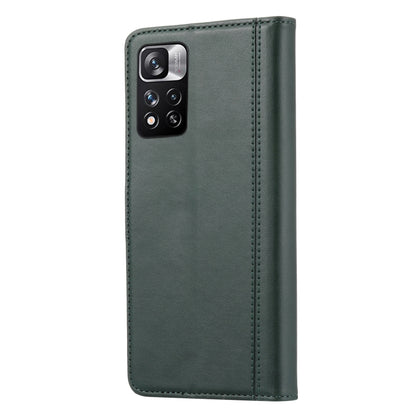 For Xiaomi Redmi Note 11 Pro/Note 11 Pro+ Calf Texture Double Fold Leather Phone Case(Green) - Xiaomi Cases by buy2fix | Online Shopping UK | buy2fix