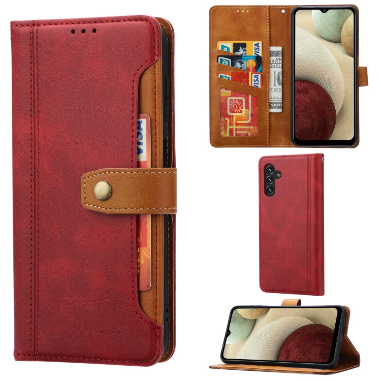 For Samsung Galaxy A13 5G Calf Texture Double Fold Leather Phone Case(Red) by buy2fix
