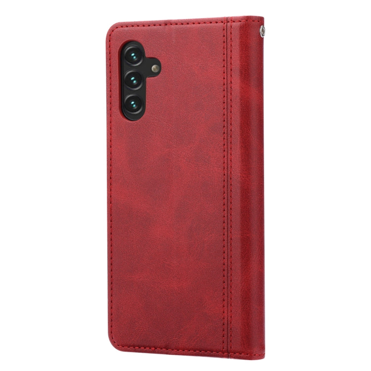 For Samsung Galaxy A13 5G Calf Texture Double Fold Leather Phone Case(Red) by buy2fix
