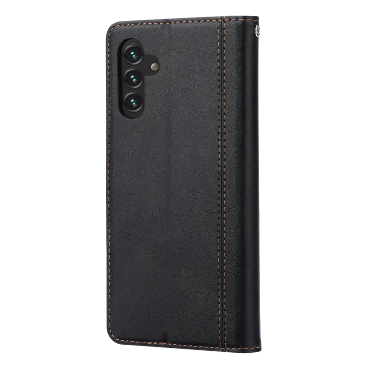 For Samsung Galaxy A13 5G Calf Texture Double Fold Leather Phone Case(Black) by buy2fix