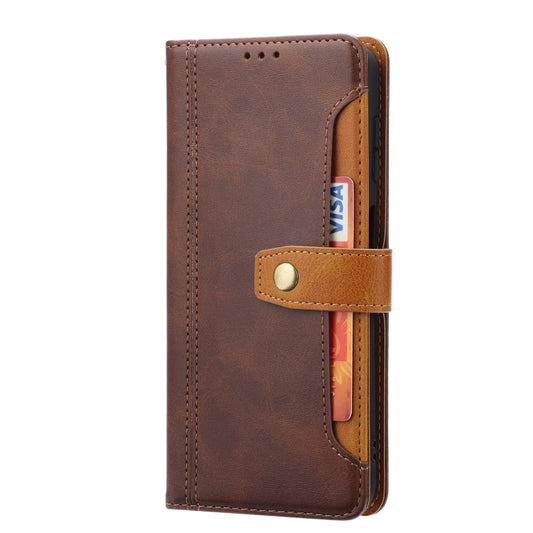 For Samsung Galaxy A13 5G Calf Texture Double Fold Leather Phone Case(Brown) by buy2fix