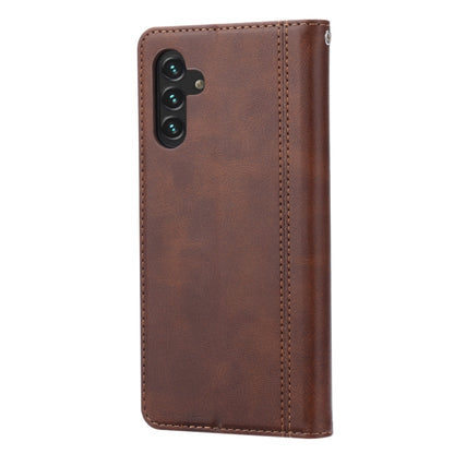 For Samsung Galaxy A13 5G Calf Texture Double Fold Leather Phone Case(Brown) by buy2fix