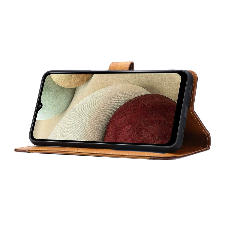 For Samsung Galaxy A13 5G Calf Texture Double Fold Leather Phone Case(Brown) by buy2fix