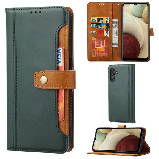 For Samsung Galaxy A13 5G Calf Texture Double Fold Leather Phone Case(Green) by buy2fix