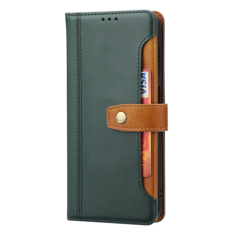 For Samsung Galaxy A13 5G Calf Texture Double Fold Leather Phone Case(Green) by buy2fix