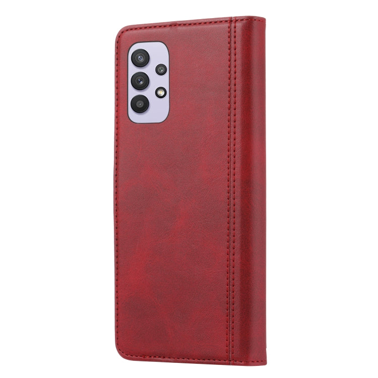 For Samsung Galaxy A33 5G Calf Texture Double Fold Leather Phone Case(Red) by buy2fix