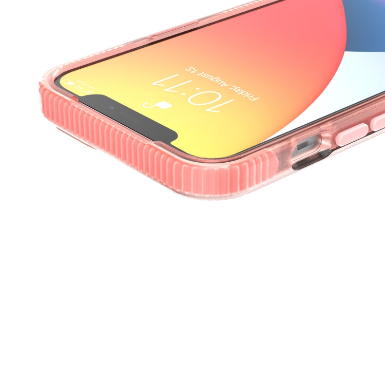 For iPhone 13 Pro Grid Pattern Shockproof Transparent TPU Phone Case (Pink) - iPhone 13 Pro Cases by buy2fix | Online Shopping UK | buy2fix