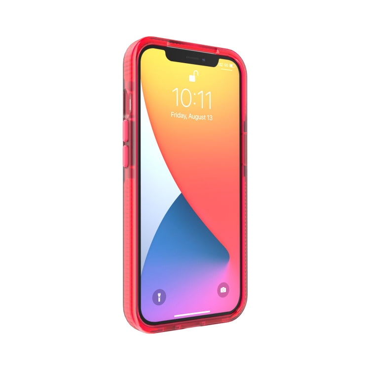 For iPhone 13 Pro Grid Pattern Shockproof Transparent TPU Phone Case (Red) - iPhone 13 Pro Cases by buy2fix | Online Shopping UK | buy2fix