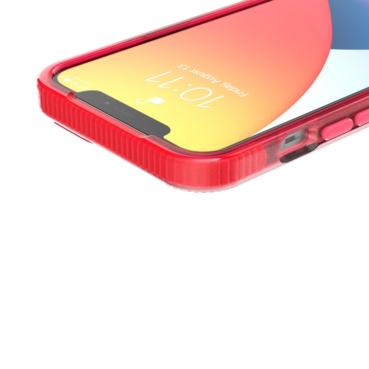 For iPhone 13 Pro Grid Pattern Shockproof Transparent TPU Phone Case (Red) - iPhone 13 Pro Cases by buy2fix | Online Shopping UK | buy2fix
