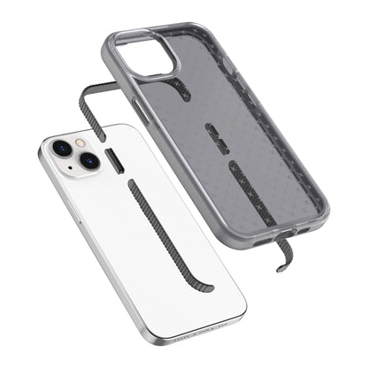 For iPhone 13 Grid Pattern Shockproof Transparent TPU Phone Case(Black) - iPhone 13 Cases by buy2fix | Online Shopping UK | buy2fix