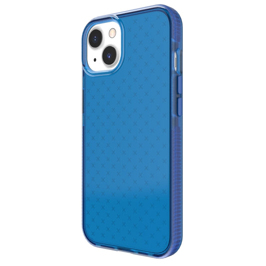 For iPhone 13 Grid Pattern Shockproof Transparent TPU Phone Case(Blue) - iPhone 13 Cases by buy2fix | Online Shopping UK | buy2fix