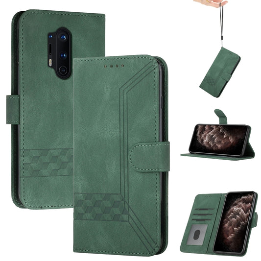 Cubic Skin Feel Flip Leather Phone Case For OnePlus 8 Pro(Green) - OnePlus Cases by buy2fix | Online Shopping UK | buy2fix