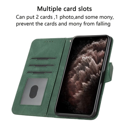 Cubic Skin Feel Flip Leather Phone Case For OnePlus 8 Pro(Green) - OnePlus Cases by buy2fix | Online Shopping UK | buy2fix