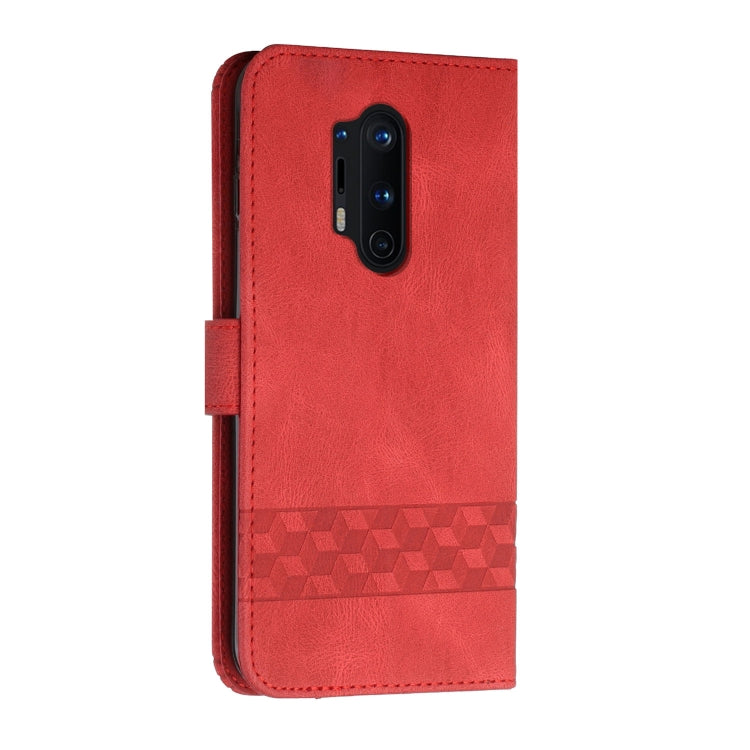 Cubic Skin Feel Flip Leather Phone Case For OnePlus 8 Pro(Red) - OnePlus Cases by buy2fix | Online Shopping UK | buy2fix