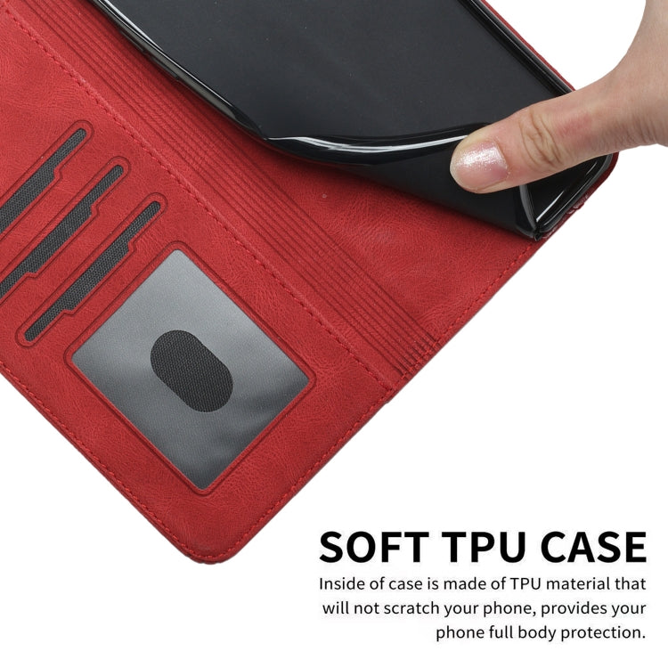 Cubic Skin Feel Flip Leather Phone Case For OnePlus 8 Pro(Red) - OnePlus Cases by buy2fix | Online Shopping UK | buy2fix