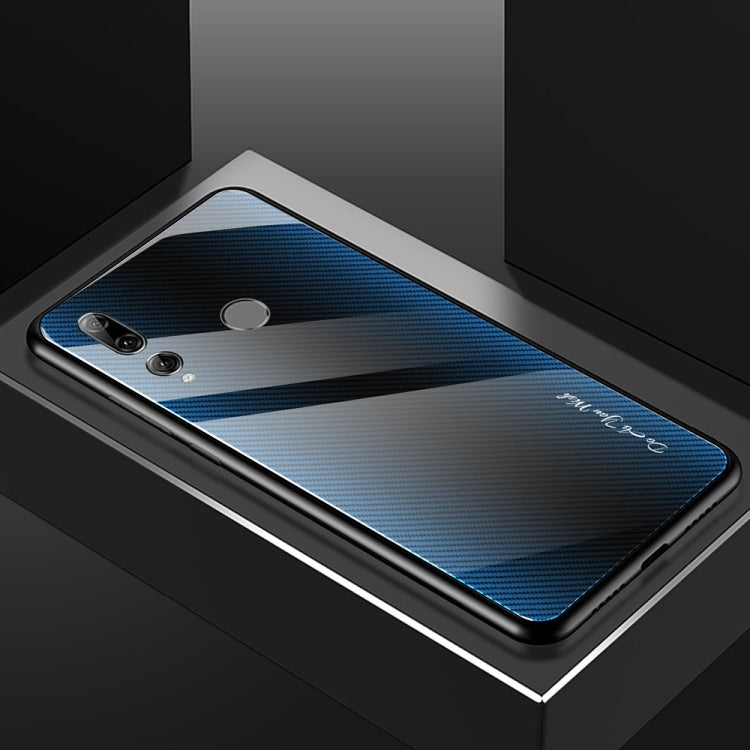 For Huawei Enjoy 9s / Honor 10i / 20i / 20 Lite / P Smart Plus 2019 / Maimang 8 Texture Gradient Glass Protective Case(Blue) - Honor Cases by buy2fix | Online Shopping UK | buy2fix