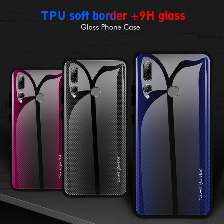For Huawei Enjoy 9s / Honor 10i / 20i / 20 Lite / P Smart Plus 2019 / Maimang 8 Texture Gradient Glass Protective Case(Blue) - Honor Cases by buy2fix | Online Shopping UK | buy2fix