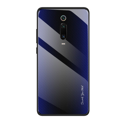 For Xiaomi Redmi K20 / K20 Pro / 9T Texture Gradient Glass Protective Case(Dark Blue) - Xiaomi Cases by buy2fix | Online Shopping UK | buy2fix