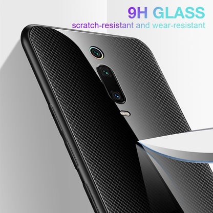 For Xiaomi Redmi K20 / K20 Pro / 9T Texture Gradient Glass Protective Case(Dark Blue) - Xiaomi Cases by buy2fix | Online Shopping UK | buy2fix