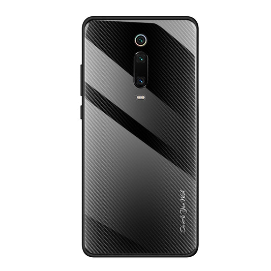 For Xiaomi Redmi K20 / K20 Pro / 9T Texture Gradient Glass Protective Case(Black) - Xiaomi Cases by buy2fix | Online Shopping UK | buy2fix
