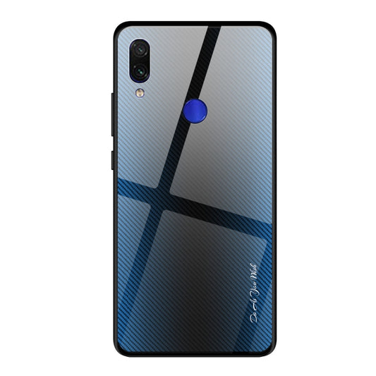 For Xiaomi Redmi Note 7 Texture Gradient Glass Protective Case(Blue) - Xiaomi Cases by buy2fix | Online Shopping UK | buy2fix