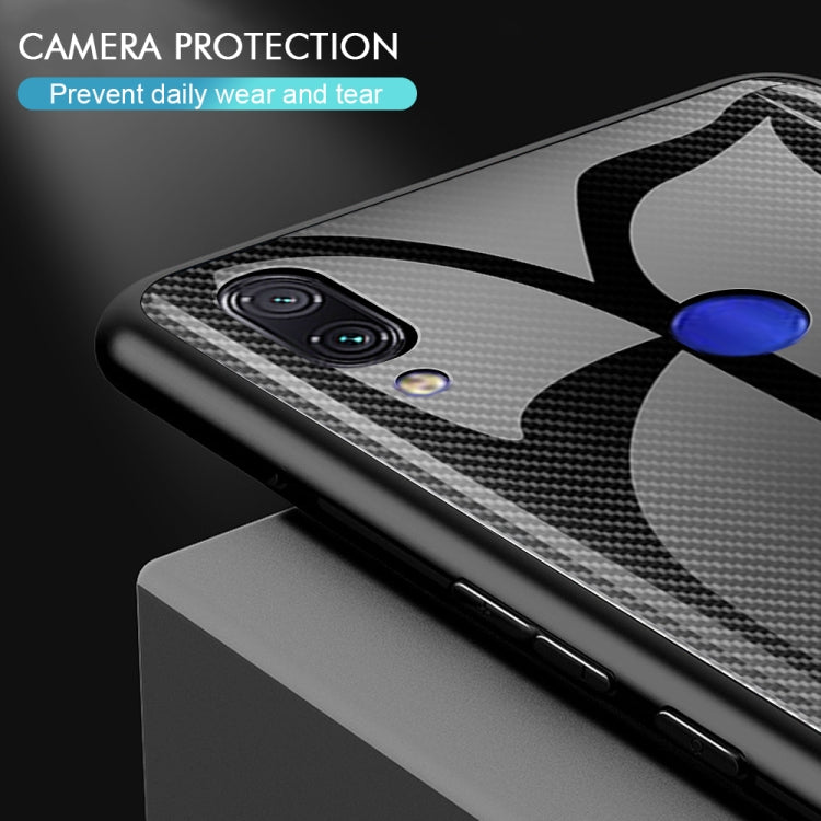 For Xiaomi Redmi Note 7 Texture Gradient Glass Protective Case(Dark Blue) - Xiaomi Cases by buy2fix | Online Shopping UK | buy2fix