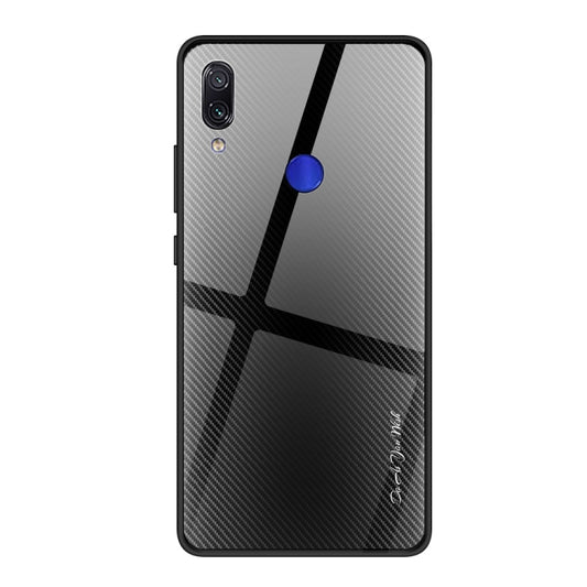 For Xiaomi Redmi Note 7 Texture Gradient Glass Protective Case(Black) - Xiaomi Cases by buy2fix | Online Shopping UK | buy2fix