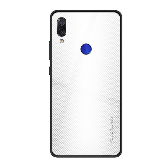 For Xiaomi Redmi Note 7 Texture Gradient Glass Protective Case(White) - Xiaomi Cases by buy2fix | Online Shopping UK | buy2fix