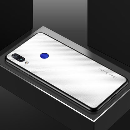 For Xiaomi Redmi Note 7 Texture Gradient Glass Protective Case(White) - Xiaomi Cases by buy2fix | Online Shopping UK | buy2fix