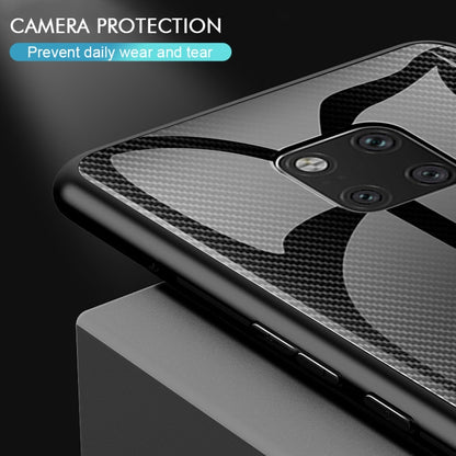 For Huawei Mate 20 Pro  Texture Gradient Glass Protective Case(Dark Blue) - Huawei Cases by buy2fix | Online Shopping UK | buy2fix