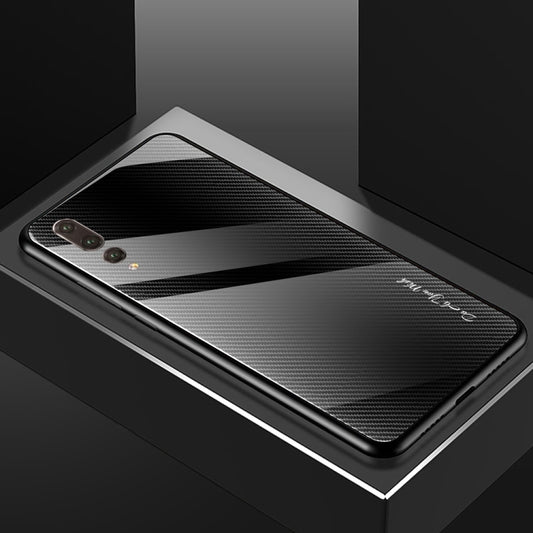 For Huawei P20 Pro Texture Gradient Glass Protective Case(Black) - Huawei Cases by buy2fix | Online Shopping UK | buy2fix