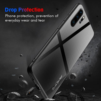 For Huawei P30 Pro Texture Gradient Glass Protective Case(Red) - Huawei Cases by buy2fix | Online Shopping UK | buy2fix