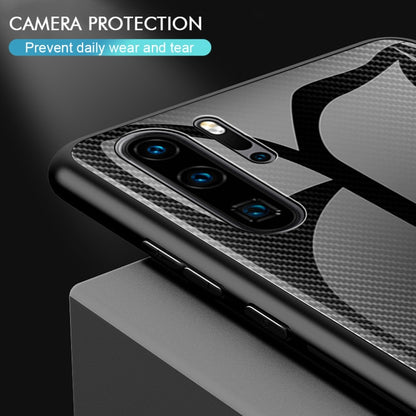 For Huawei P30 Pro Texture Gradient Glass Protective Case(Red) - Huawei Cases by buy2fix | Online Shopping UK | buy2fix