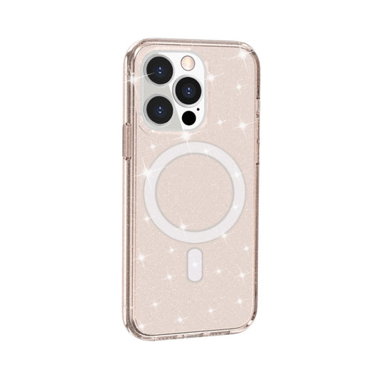 For iPhone 13 Pro Terminator Style Glitter Powder MagSafe Magnetic Phone Case (Gold) - iPhone 13 Pro Cases by buy2fix | Online Shopping UK | buy2fix