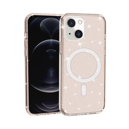 For iPhone 13 Terminator Style Glitter Powder MagSafe Magnetic Phone Case(Gold) - iPhone 13 Cases by buy2fix | Online Shopping UK | buy2fix
