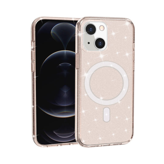 For iPhone 13 Terminator Style Glitter Powder MagSafe Magnetic Phone Case(Gold) - iPhone 13 Cases by buy2fix | Online Shopping UK | buy2fix