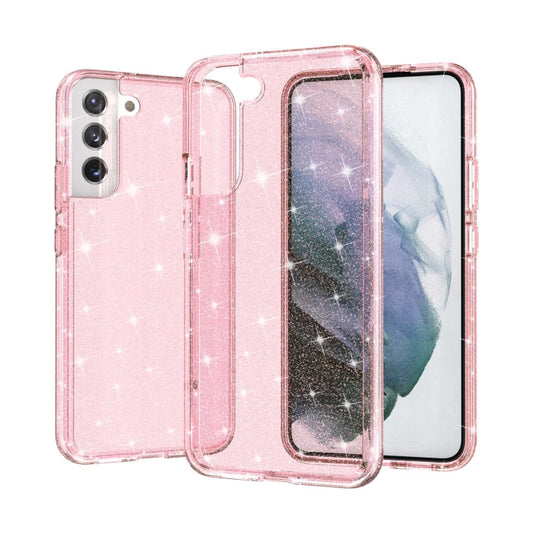 For Samsung Galaxy S22 5G Shockproof Terminator Style Glitter Powder Protective Phone Case(Pink) - Galaxy S22 5G Cases by buy2fix | Online Shopping UK | buy2fix