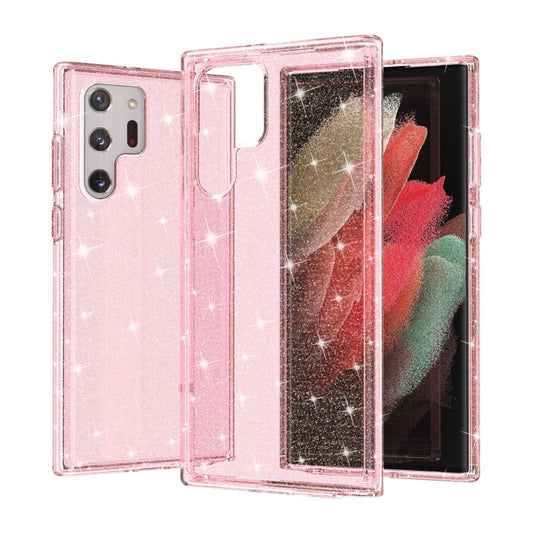For Samsung Galaxy S22 Ultra 5G Shockproof Terminator Style Glitter Powder Protective Phone Case(Pink) - Galaxy S22 Ultra 5G Cases by buy2fix | Online Shopping UK | buy2fix
